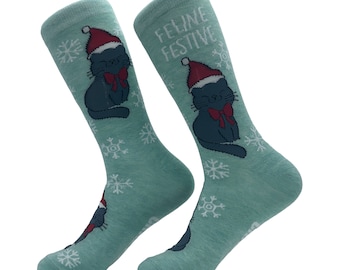 Chaussettes Fantaisie Noël Drôles - Pour Femme/homme, En Polyester Doux, Motifs Festifs, Chaudes Pour L'hiver