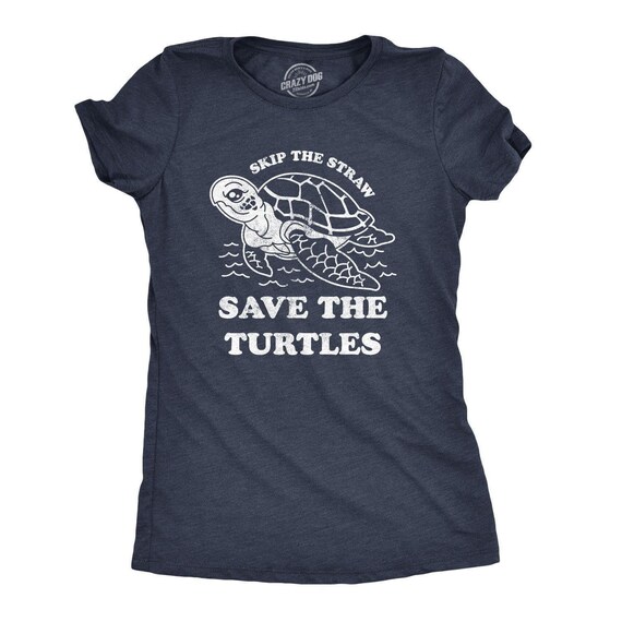 Skip The Straw Save The Turtles T-Shirt for Women, Earth Day Shirt, Sea Turtle Gift