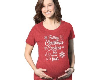 Christmas Cookies Maternity Shirt, Festive Pregnancy Tee