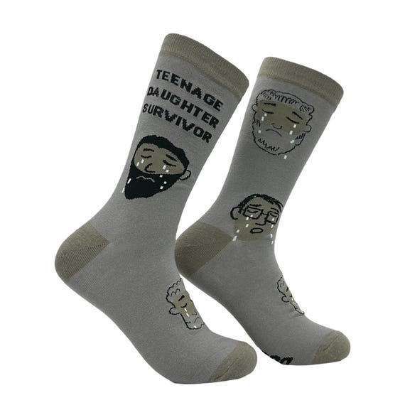 Funny Dad Socks: Teenage Daughter Survivor, Protective Dad & Tools