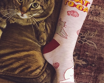 Cat Socks, Cat Yoga Socks, Cat Lover Gifts, Womens Novelty Socks, Cool Womens Socks, Funny Socks Women, Cat Socks For Women, Yoga Socks