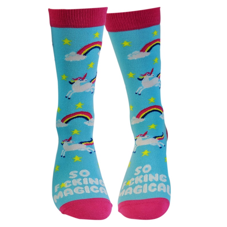 So Fcking Magical Socks Womens Unicorn Socks Cute Womens Etsy