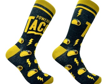 Powered By Tacos Socks, Funny Novelty Socks, Cinco De Mayo