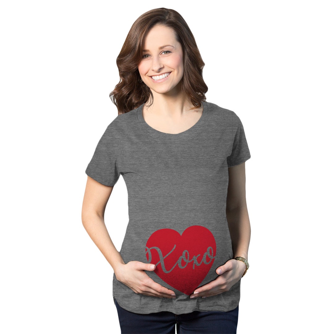 XOXO Heart Baby Maternity Shirt, Love Plus Size Valentines Day ...