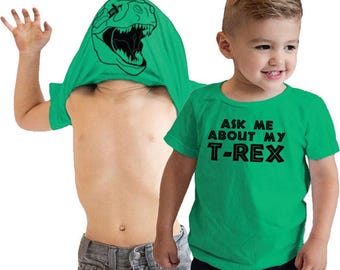 Ask Me About My T-Rex Kids Flip T-Shirt