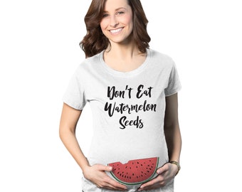 Camiseta divertida de maternidad con sandía, camiseta para anunciar el embarazo