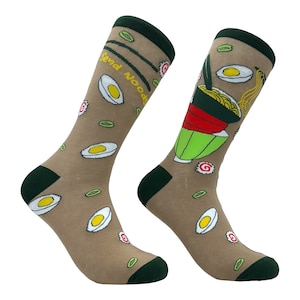 Women's Food Socks, Send Noods, Ramen, Noodles, Egg Socks, Ramen Gifts, Noods, Funny Foodie Socks, Food Lover Gift, Cute Ramen