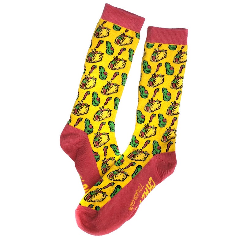 Women's Food Socks Taco and Avocados Socks Mexican Theme - Etsy