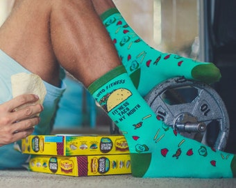 Groomsmen Socks, Funny Taco Socks, Fitness Taco Mouth socks, Funky Socks, Mens Novelty Socks, Cool Mens Socks, Funny Socks Men, Crazy Socks