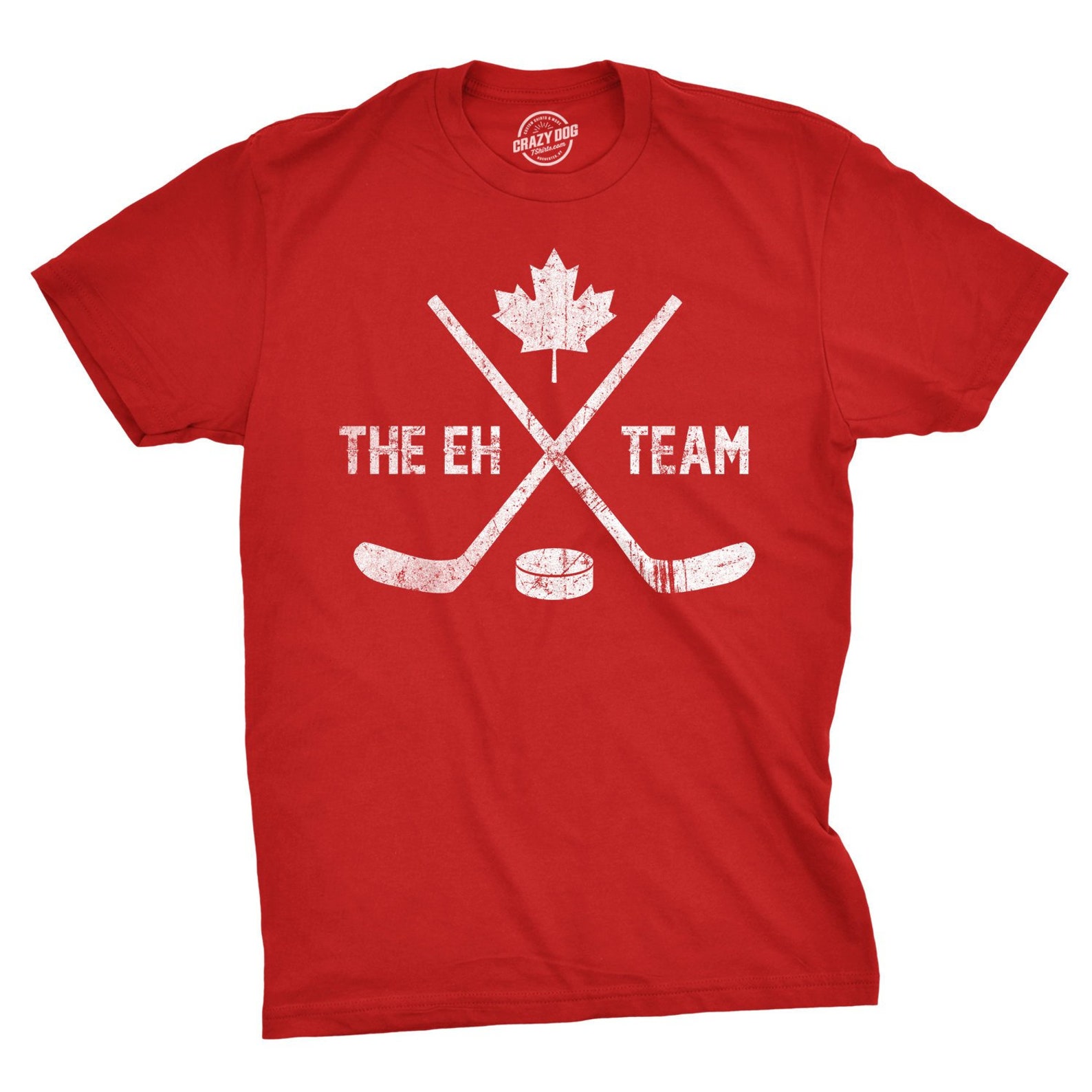 Canada Hockey Shirt Eh Team Shirt Hockey Sticks T Shirt Red - Etsy