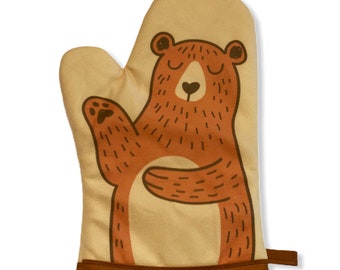 Topflappen mit Bärenmotiv, lustiges Geschenk für die Küche und zum Backen