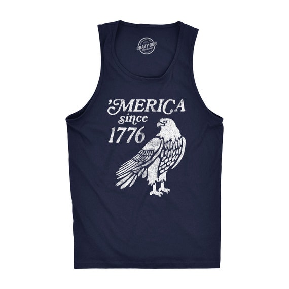Mens Independence Day Tank Top, 4th July Celebration Quote Tank, America Drinking Night Out Shirt, 'Merica Since 1776 Il_570xn