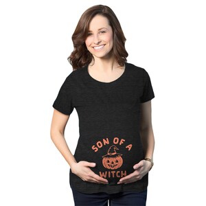 Koszulka ciążowa Syn Wiedźmy, Śmieszna koszulka ciążowa, Śmieszna koszulka ciążowa, Koszulka ciążowa na Halloween, Kostium ciążowy, Koszulka ciążowa dla chłopca
