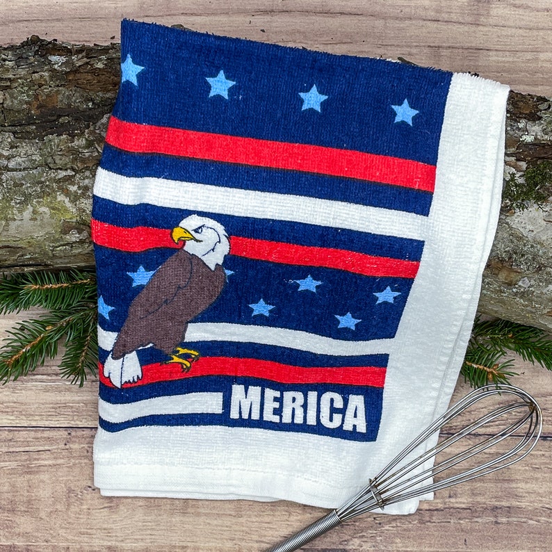Crazy Dog T-Shirts Merica Eagle Tea Towel