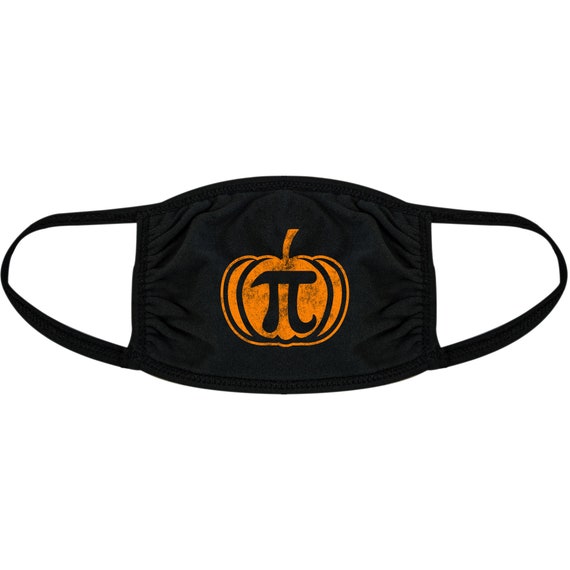 Pumpkin Pi Face Mask Adult BLACK 100 Cotton High Quality Reusable Face