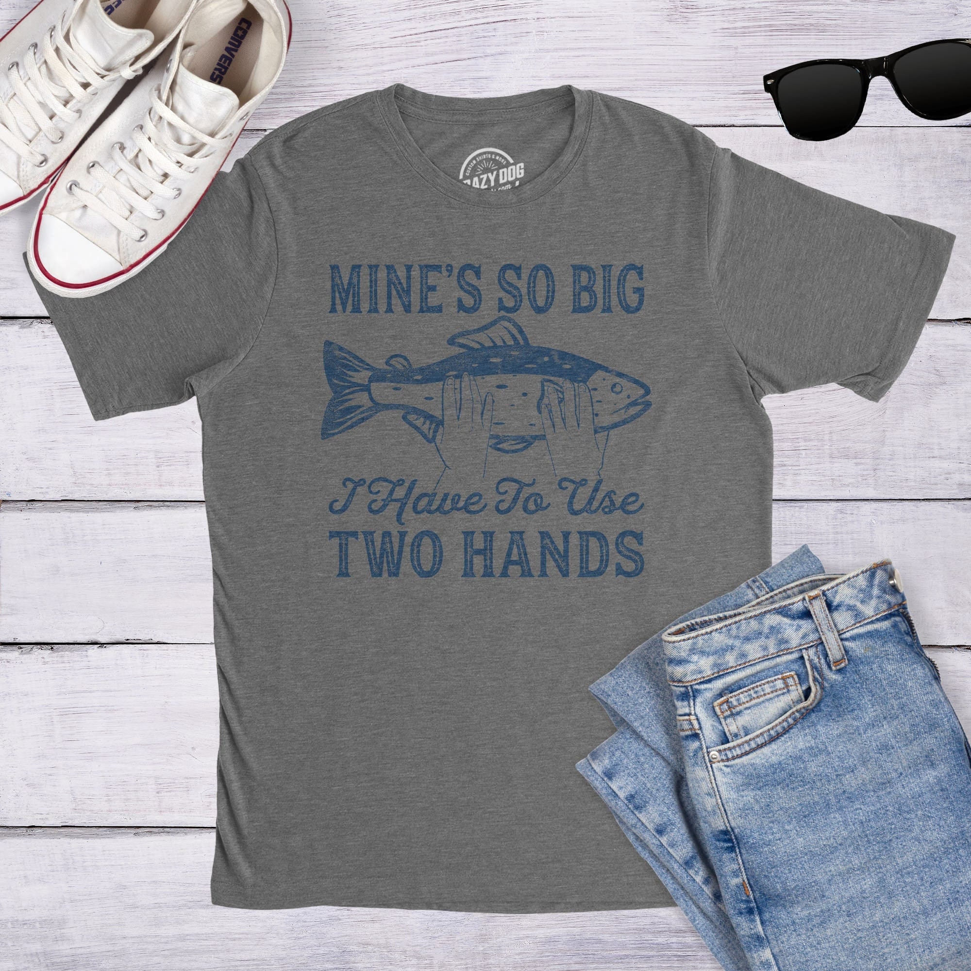 Rude Mens Fishing T Shirt, Funny Innuendo Angling Shirt, Offensive  Fisherman Loose Fit Tee, Joke Fishing Gifts, Mines so Big Use Two Hands -   Israel