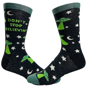 Believing, Alien Socks, Funny Womens, Mens Socks, Youth Socks, Funky Socks, Funny Socks, Funny Food Socks, Believe in Aliens