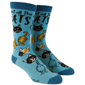 Cat Socks, Pet All The Cats Socks, Cat Lover Gifts, Womens Novelty Socks, Cool Womens Socks, Funny Socks Women, Cat Socks For Women