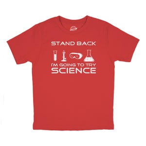 Camiseta infantil de ciencia, camiseta escolar divertida, camiseta de algodón para jóvenes