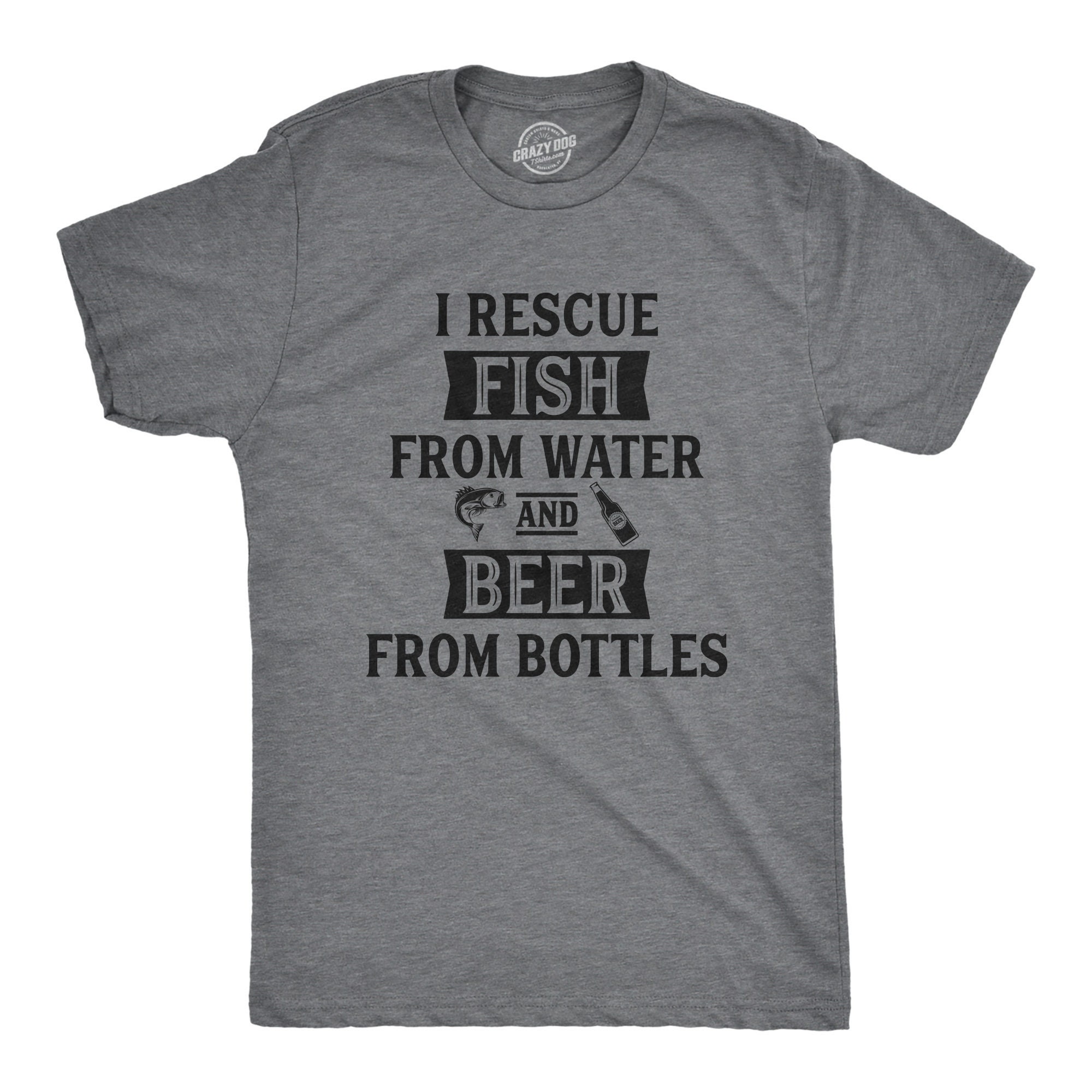 Mens Beer Fishing Shirt, Humor Angling Shirt, Punny Gag Meme