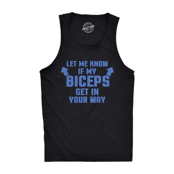 Biceps Funny Workout Shirt, Weight Lifting, Mens Gym Tank Tops