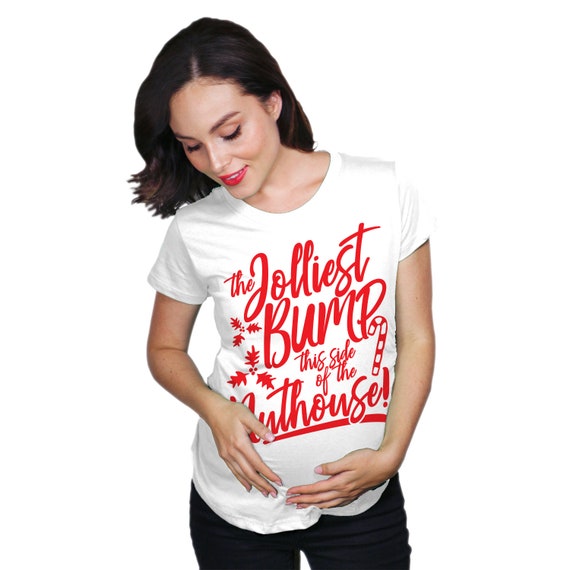 EAST KNITTING Pregnant Maternity Tops Women's Crewneck Side Ruched Tunic Funny Print T-Shirt 