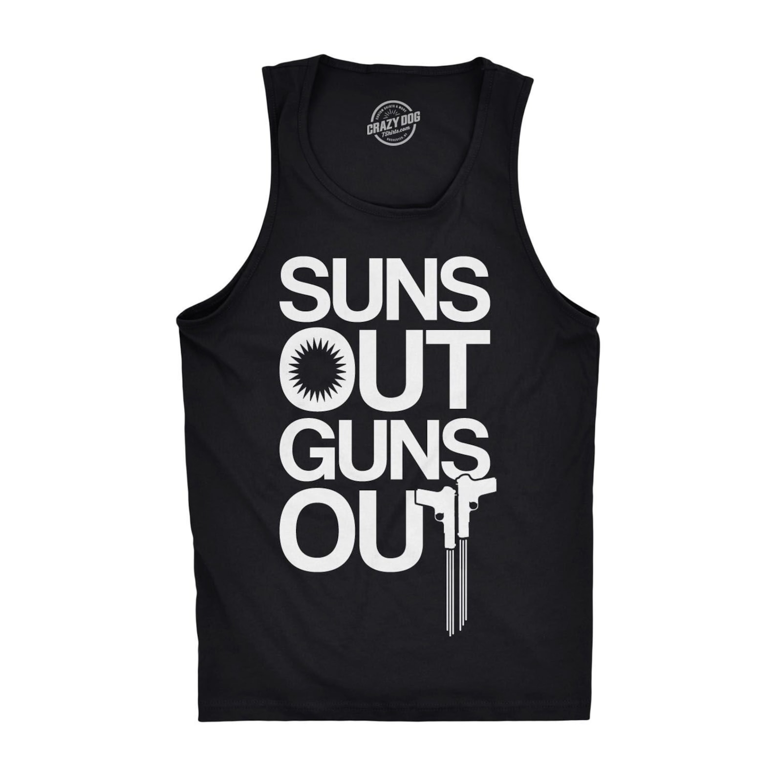 Suns Out Guns Out Tank Top Mens Tank Top Workout Tank Top Black.