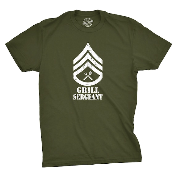 BBQ Shirt, Barbecue Dad Shirt, Cooking T-Shirt, Funny Dad Shirt, Gift For Dad, Fathers Day Shirt, Grill Sergeant, Dad Gifts, Military Green Il_570xn