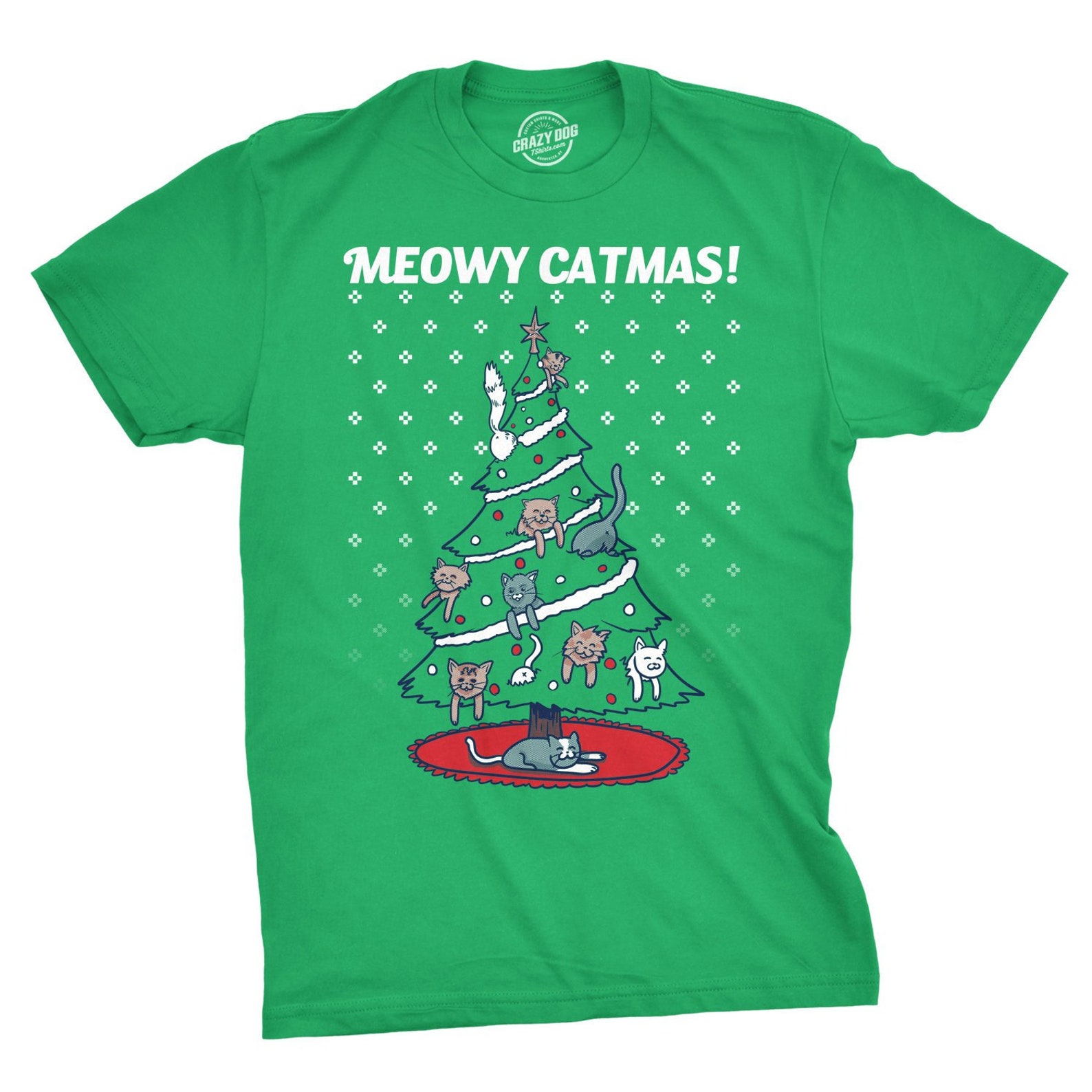 Cat Christmas T Shirt Funny Kittens Xmas Shirt Meowy Catmas Etsy