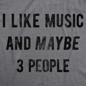 Sarcastic Music Shirt, Music Lovers Gifts, Funny Music Tee, I Like Music And Maybe 3 People, Music Lover Shirt, Only Like Music, Hate People image 3