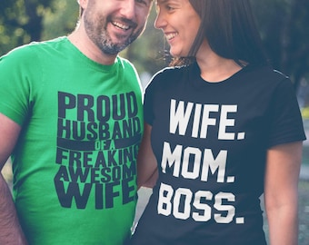 Wife Mom Boss T-Shirt, Funny Mom Gift