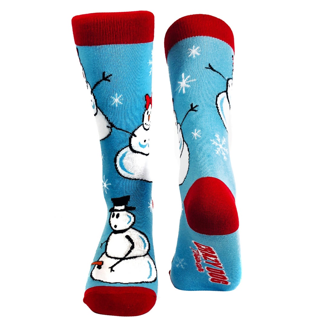 Christmas Socks, Adult Christmas Humor Socks, Groomsmen Socks, Funny Festive Snowmen Socks, Mens