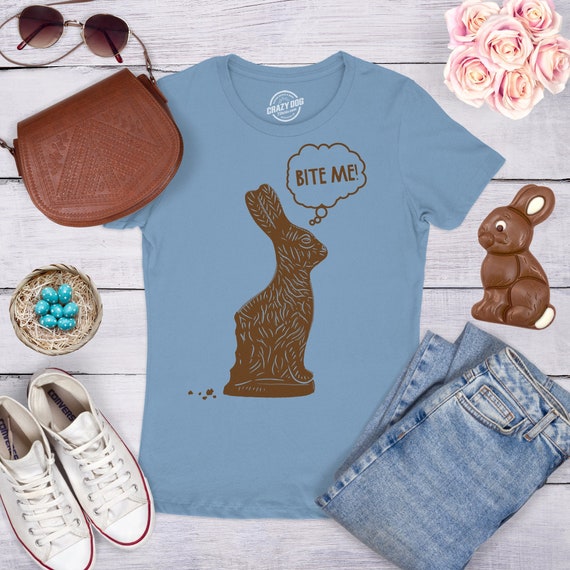 Bite Me Chocolate Bunny Funny Easter Shirt Bite Me Chocolate Bunny Funny Easter Shirt