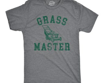 Grass Master T-Shirt, Funny Lawn Mower Dad Shirt
