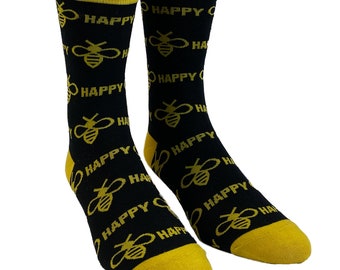 Bee Socks, Buzzed Socks, Bee Happy Socks, Pun Socks, Bee Lover Gifts, Womens Novelty Socks, Funny Socks Women, Bee Socks For Women