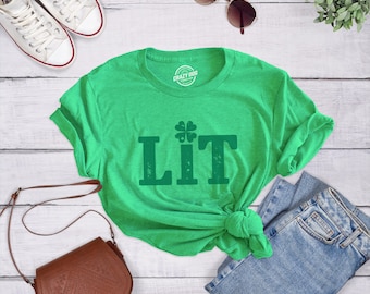Grappig T-shirt voor St. Patrick's Day, T-shirt met klavertje vier