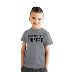 Kids Giraffe T-Shirt: Funny Youth Shirt, Ask Me About My Giraffe image 1