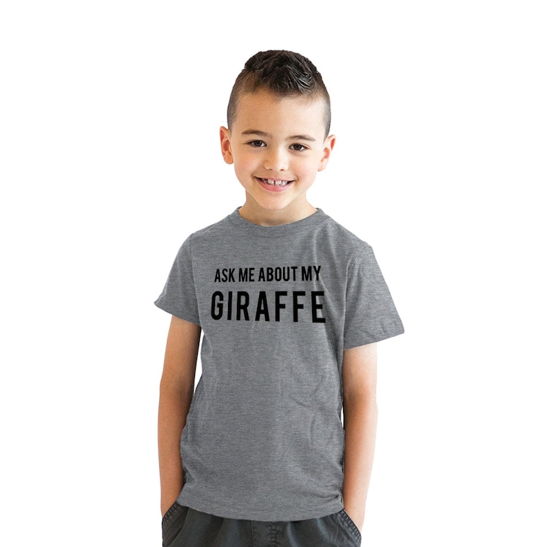 Kids Giraffe T-Shirt: Funny Youth Shirt, Ask Me About My Giraffe image 1