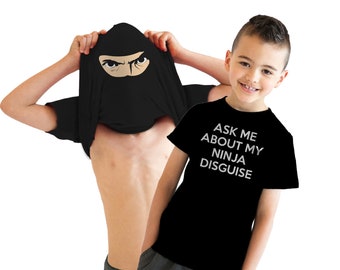 Ninja Flip Shirt, Kids Funny Shirts, Kids Cool Shirt, Kids Ninja Shirt, Ninja Costume, Youth Ask Me About My Ninja Disguise