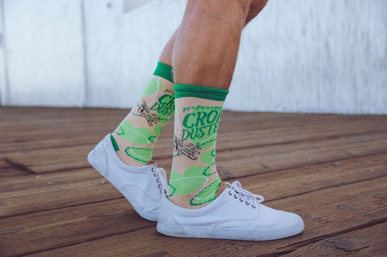 Funny Socks, Rude Socks, Professional Crop Duster Socks, Inappropriate Socks, Guys Gifts Under 20, Fart Socks, Mens Socks, Crop Duster Socks image 1