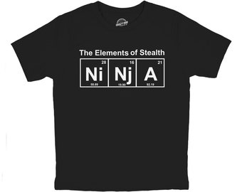 Elements of Stealth Ninja Kids Shirt, Funny Science Tee