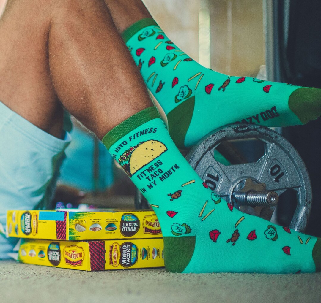 Women's Food Socks, Taco Socks, Mexican Theme Socks, Taco Gifts, Taco