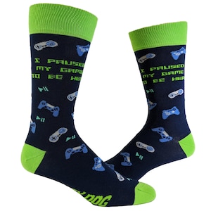 Video Gamer Sock, Paused My Game For This Sock,  Kids Funny Socks, Super Soft, Never Forget, Gifts for Him, Game On socks, Im Gaming