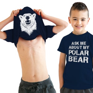 Polar Bear Shirt, Youth Bear Flip Shirt, Kids Ask Me About my Polar Bear Shirt, Funny Bear Shirts, Bear Gifts, Kids Bear Shirt, Bear Clothes