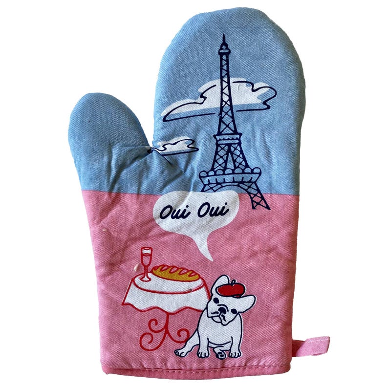 Oui Oui French Bulldog Oven Mitt, Paris France, Dog Mom Gift image 2