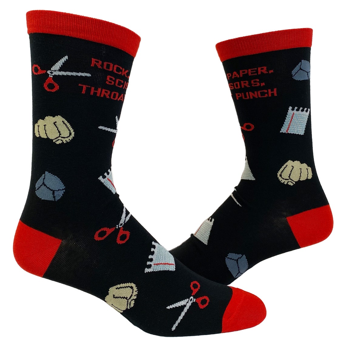 Funny Socks Rude Socks Rock Paper Scissors Throat Punch Etsy