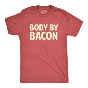 Body By Bacon Shirt, Funny Breakfast Tee Red