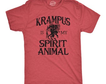 Krampus Is My Spirit Animal T-Shirt, Festive Xmas Tee