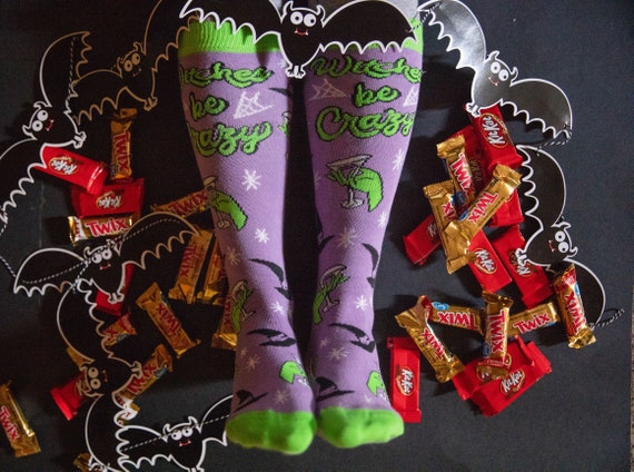 Witches Be Crazy Halloween Socks Funny Womens Witch Socks Funky