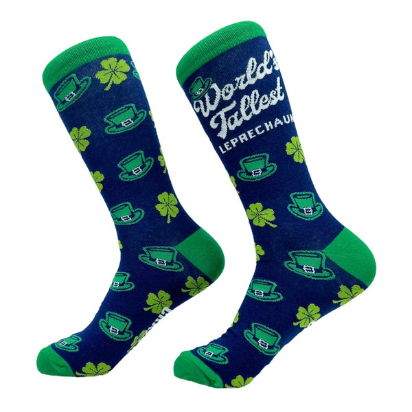 Weltweit höchste Kobold Socken, Lustige Unisex St Patricks Day Socken, Kleesocken, Hufeisensocken, Funky Socken, Glückssocken, Kobold